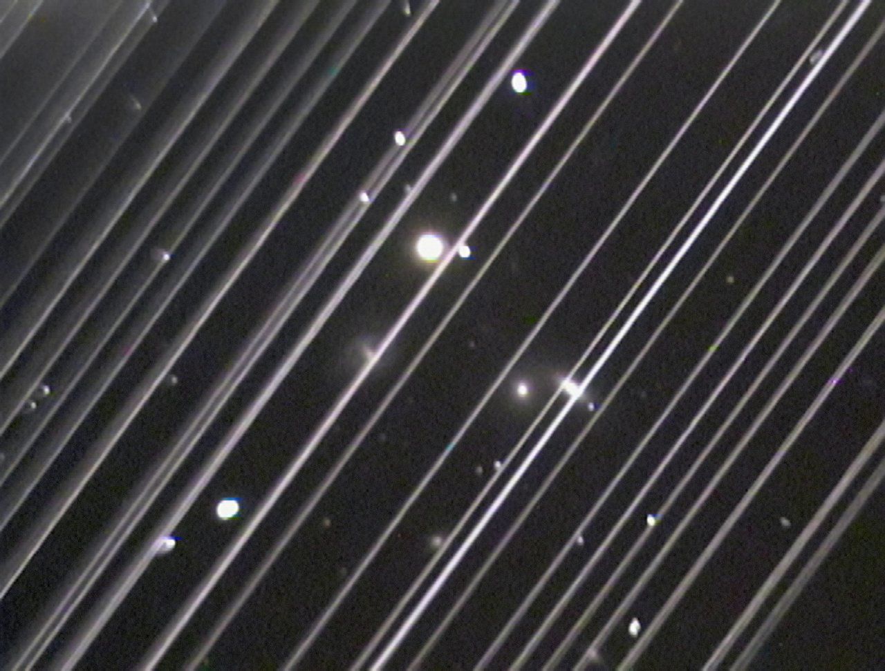 Trails made by Starlink satellites